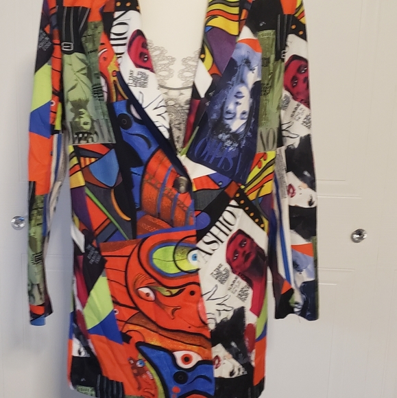 Allover Print Single Button Longline Blazer - Picture 8 of 8